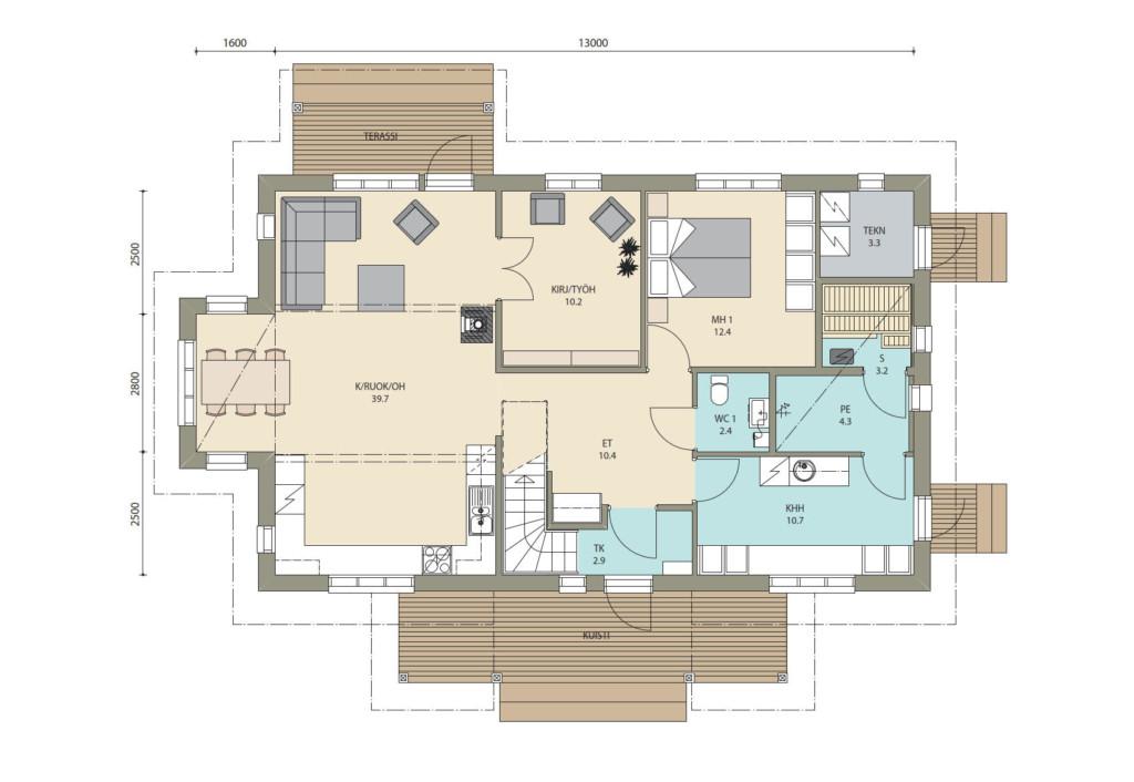 Kartano / Valkama 172 põhiplaan