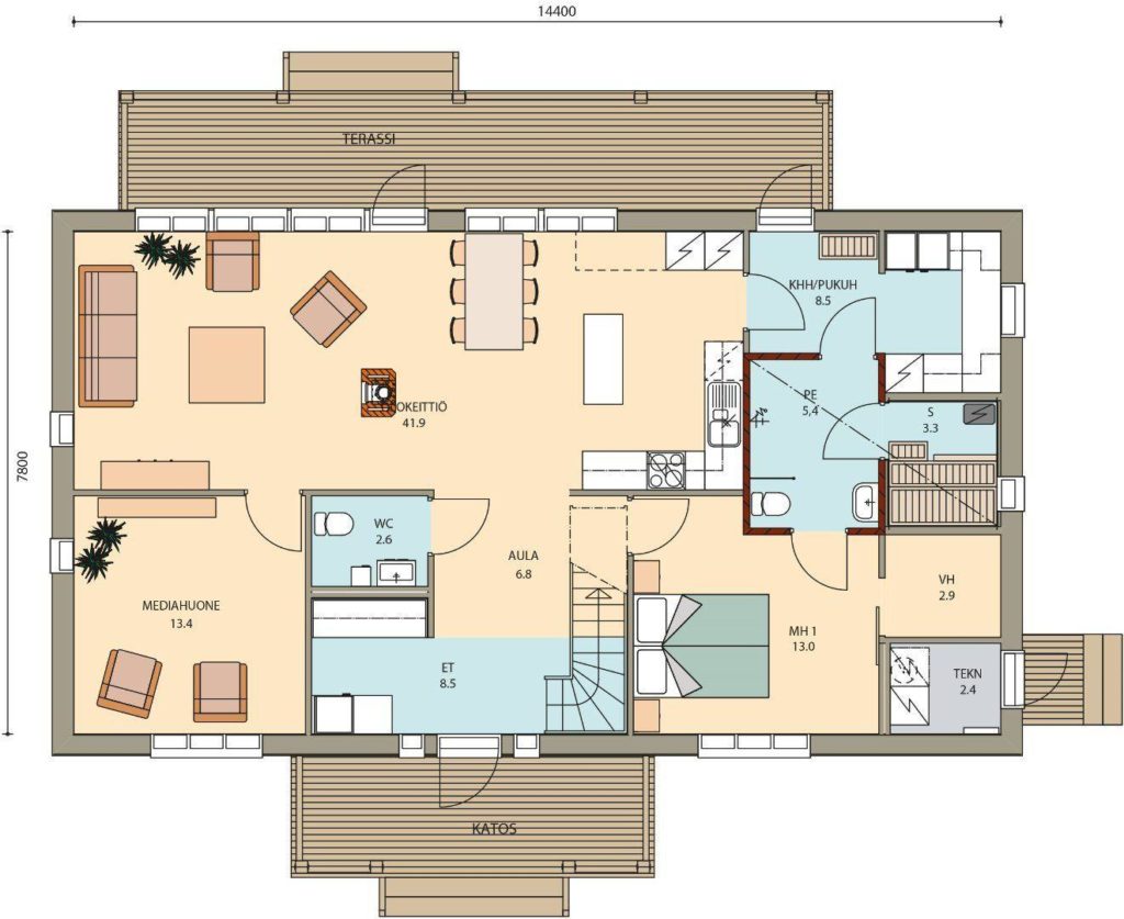 Kartano / Valkama 109 põhiplaan